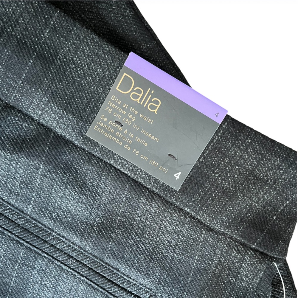 NWT Dalia Pull on Dress Pants with Tummy Control Grey Tonal Plaid Size 4 - Picture 10 of 12